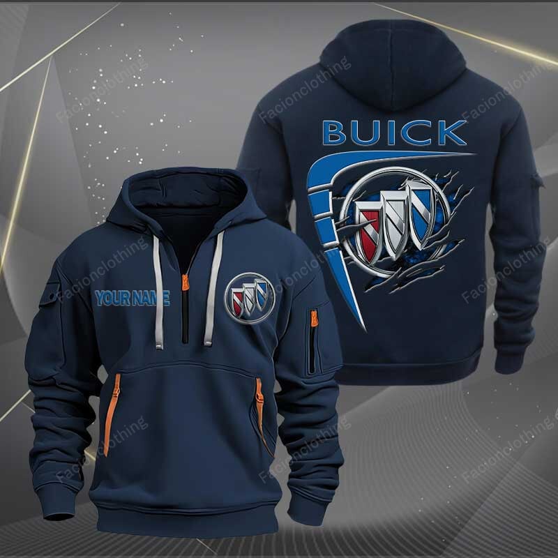 Sportswearmerch Buick Car Personalized Half Zip Hoodie For Fan