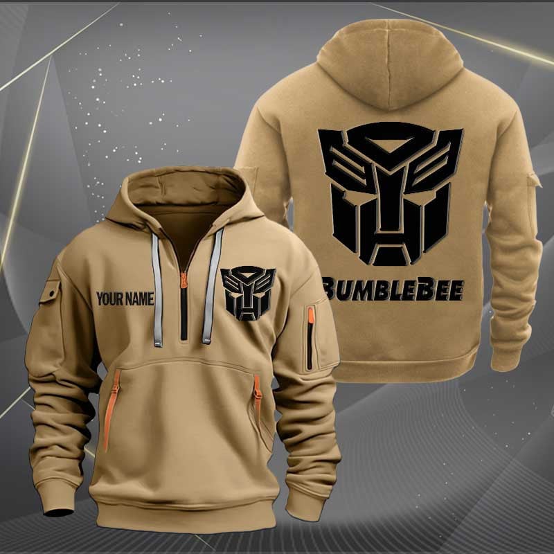 Sportswearmerch Bumblebee Car Personalized Half Zip Hoodie For Fan