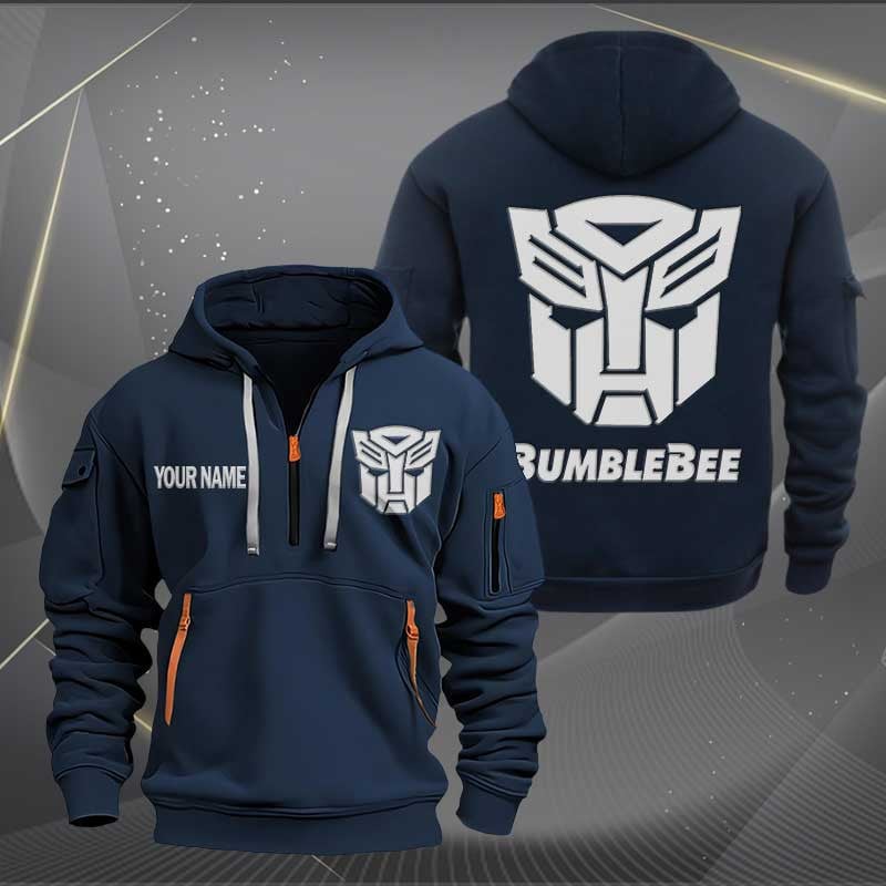 Sportswearmerch Bumblebee Car Personalized Half Zip Hoodie For Fan
