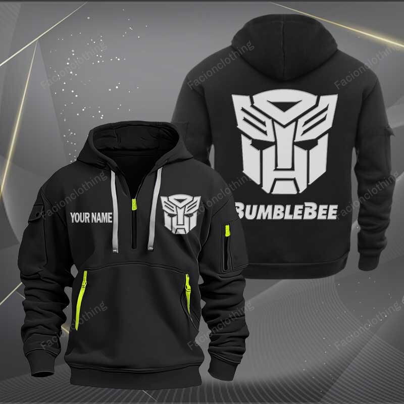 Sportswearmerch Bumblebee Car Personalized Half Zip Hoodie For Fan