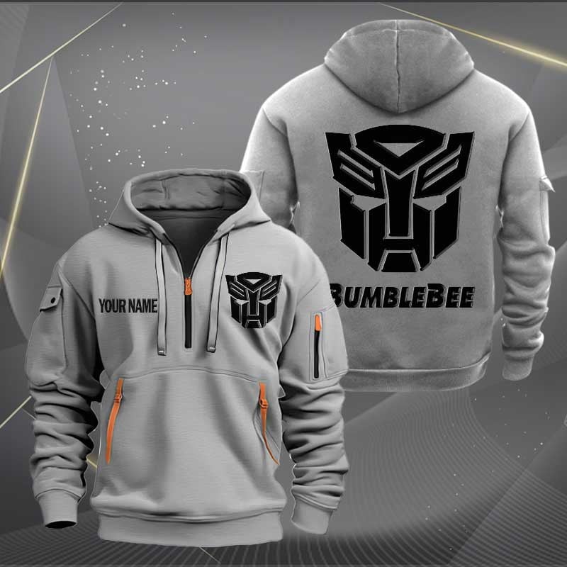 Sportswearmerch Bumblebee Car Personalized Half Zip Hoodie For Fan