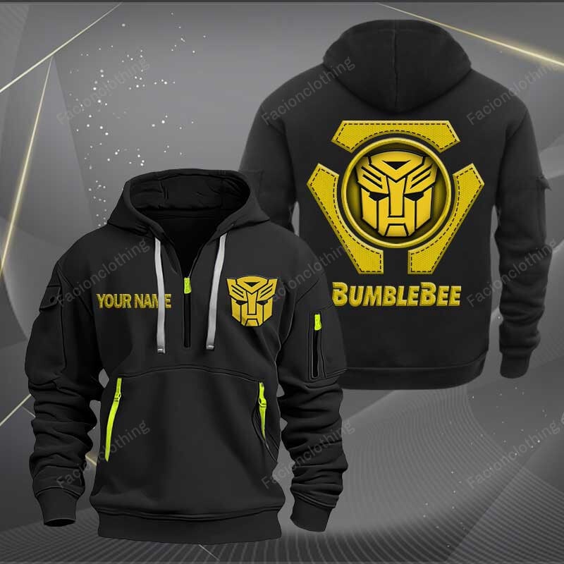 Sportswearmerch Bumblebee Car Personalized Half Zip Hoodie For Fan