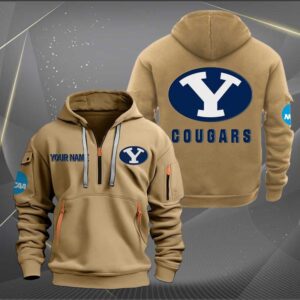 Sportswearmerch BYU Cougars NCAA Personalized Half Zip Hoodie For Fan