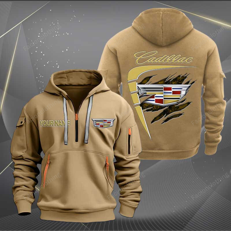 Sportswearmerch Cadillac Car Personalized Half Zip Hoodie For Fan