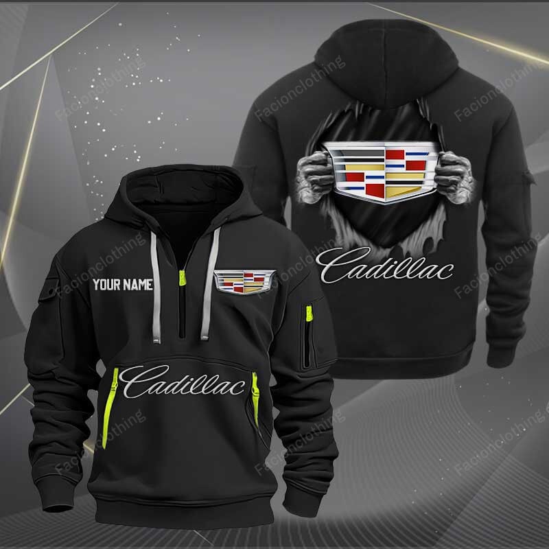 Sportswearmerch Cadillac Car Personalized Half Zip Hoodie For Fan