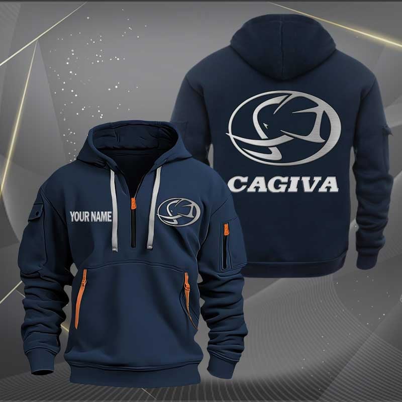 Sportswearmerch Cagiva Motorcycles Personalized Half Zip Hoodie For Fan