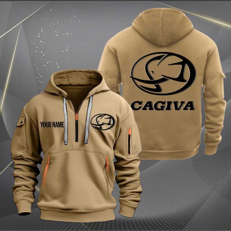Sportswearmerch Cagiva Motorcycles Personalized Half Zip Hoodie For Fan
