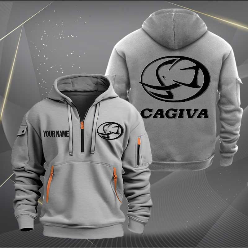 Sportswearmerch Cagiva Motorcycles Personalized Half Zip Hoodie For Fan