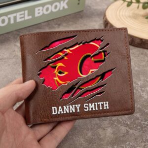 Sportswearmerch Calgary Flames NHL Folded Wallet For Fan