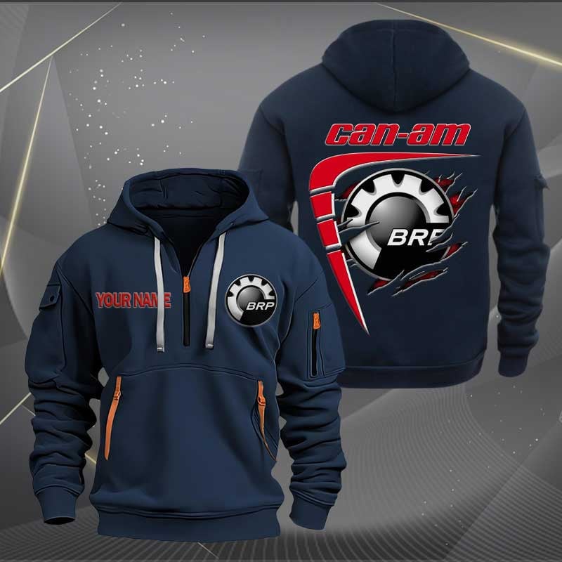 Sportswearmerch Can-Am Motorcycle Personalized Half Zip Hoodie For Fan