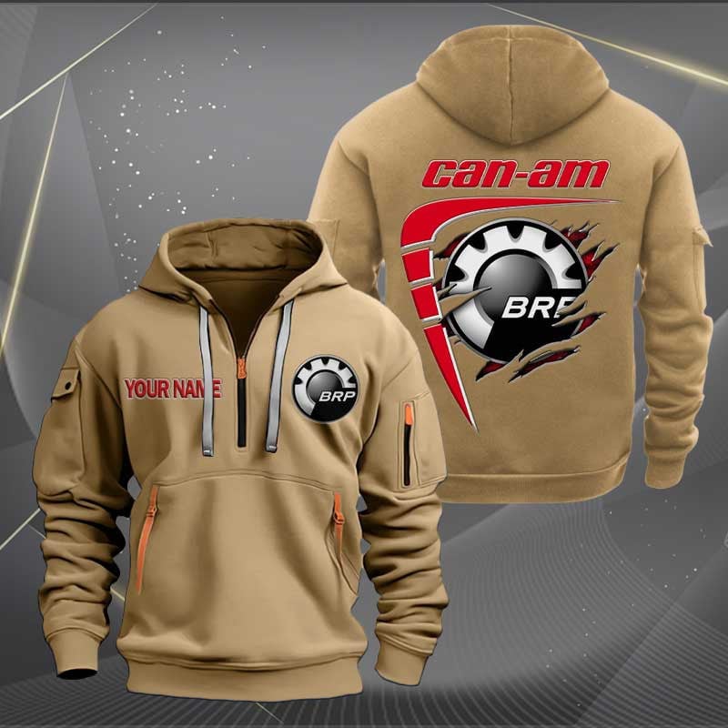 Sportswearmerch Can-Am Motorcycle Personalized Half Zip Hoodie For Fan