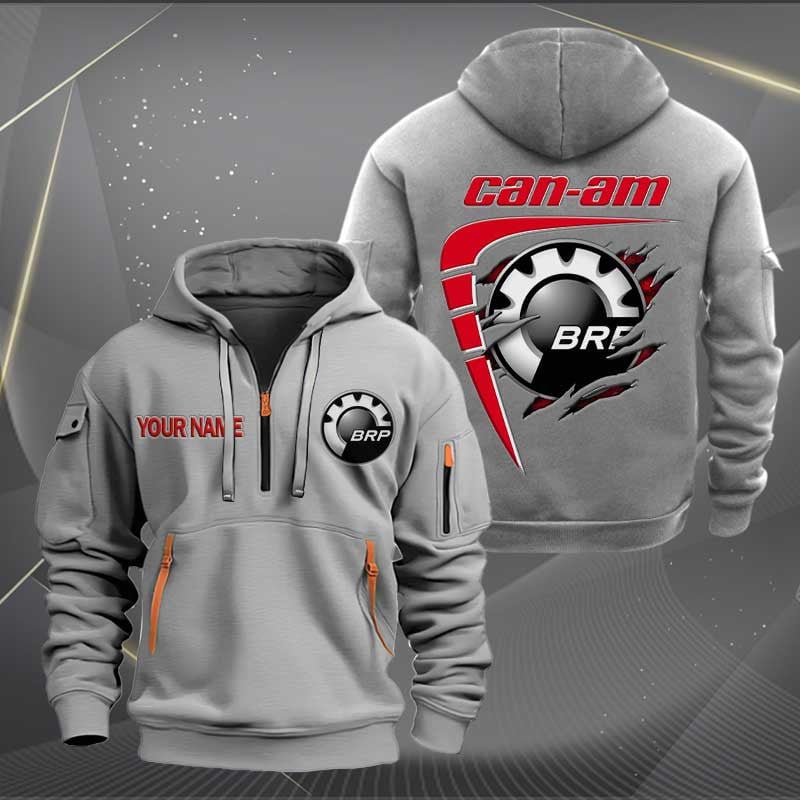 Sportswearmerch Can-Am Motorcycle Personalized Half Zip Hoodie For Fan