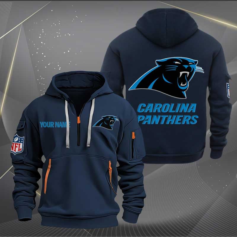 Sportswearmerch Carolina Panthers NFL Personalized Half Zip Hoodie For Fan