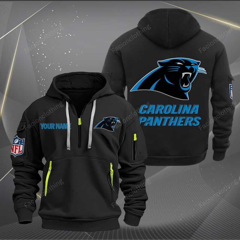 Sportswearmerch Carolina Panthers NFL Personalized Half Zip Hoodie For Fan