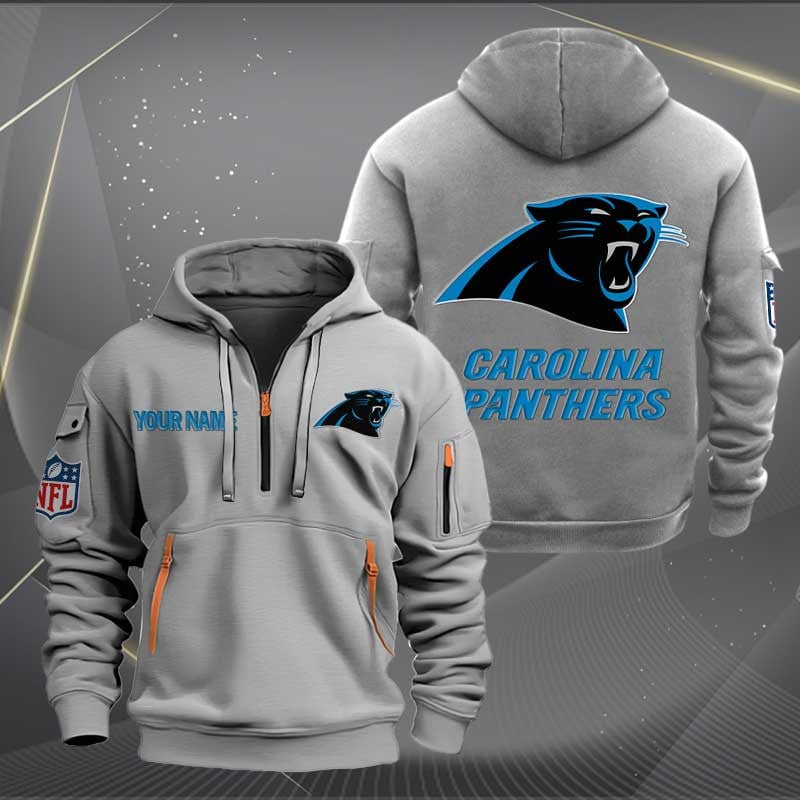 Sportswearmerch Carolina Panthers NFL Personalized Half Zip Hoodie For Fan