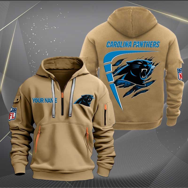 Sportswearmerch Carolina Panthers NFL Personalized Half Zip Hoodie For Fan