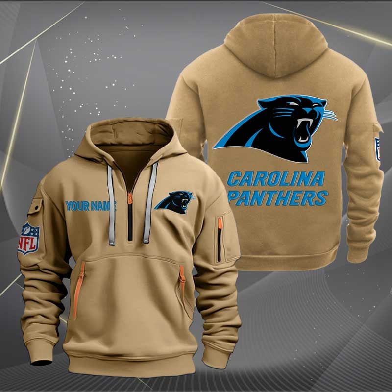 Sportswearmerch Carolina Panthers NFL Personalized Half Zip Hoodie For Fan