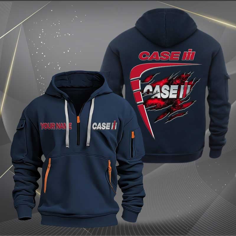 Sportswearmerch Case IH Tractor Personalized Half Zip Hoodie For Fan