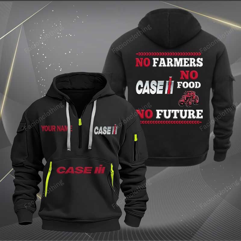 Sportswearmerch Case IH Tractor Personalized Half Zip Hoodie For Fan