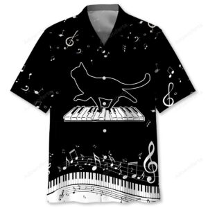 Sportswearmerch Cat Walk Piano Hawaiian Shirt For Fan