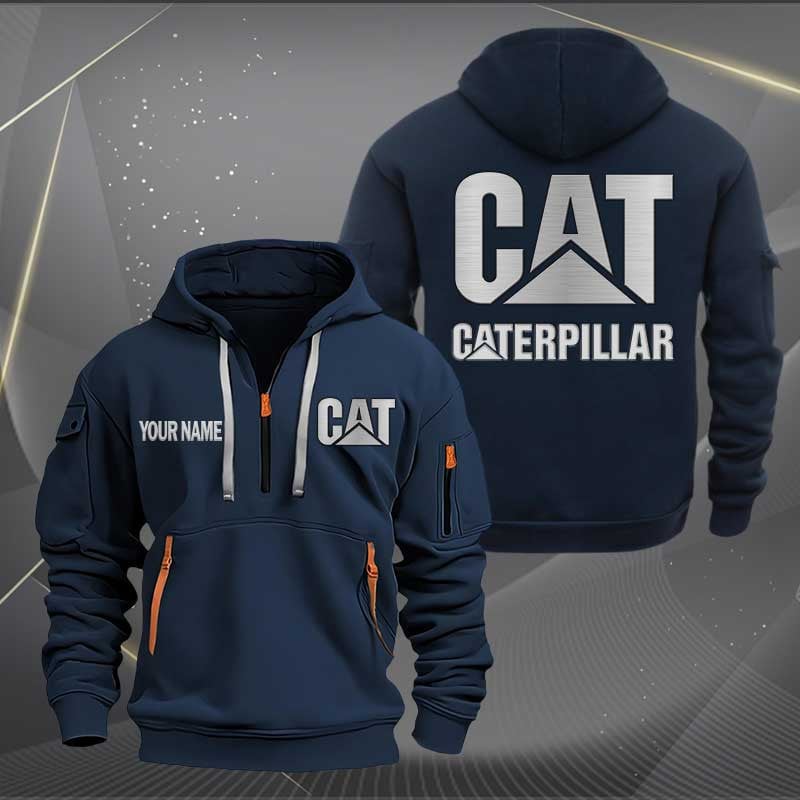 Sportswearmerch Caterpillar Car Personalized Half Zip Hoodie For Fan