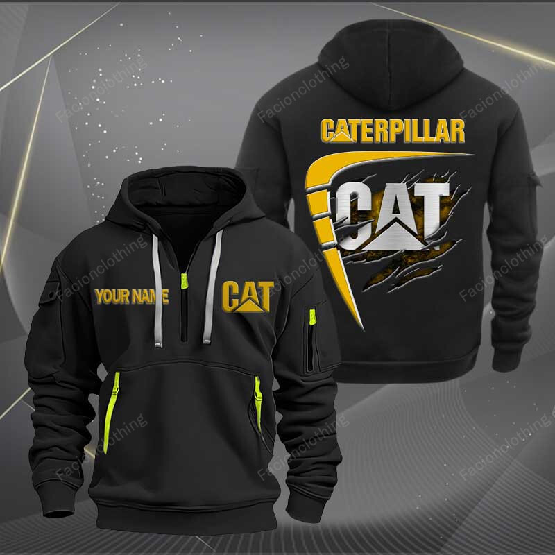 Sportswearmerch Caterpillar Car Personalized Half Zip Hoodie For Fan