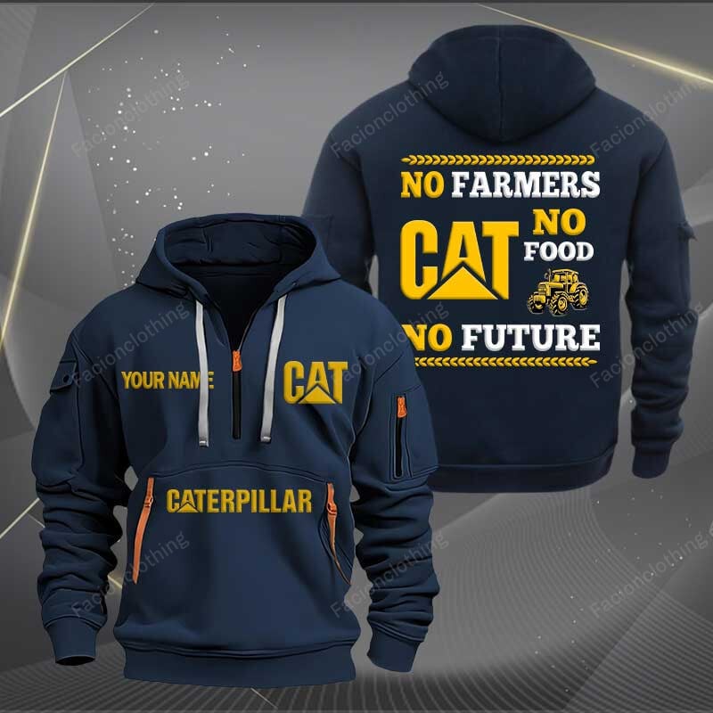 Sportswearmerch Caterpillar Car Personalized Half Zip Hoodie For Fan