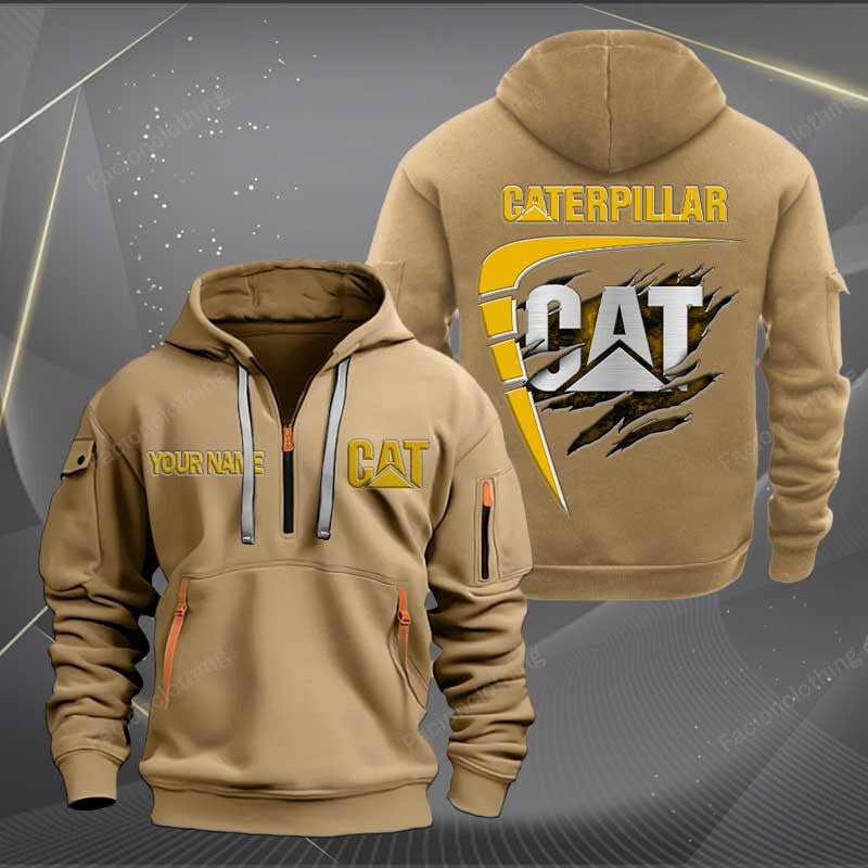 Sportswearmerch Caterpillar Car Personalized Half Zip Hoodie For Fan