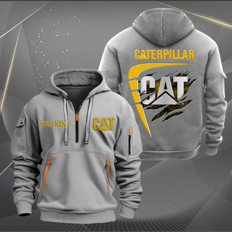 Sportswearmerch Caterpillar Car Personalized Half Zip Hoodie For Fan