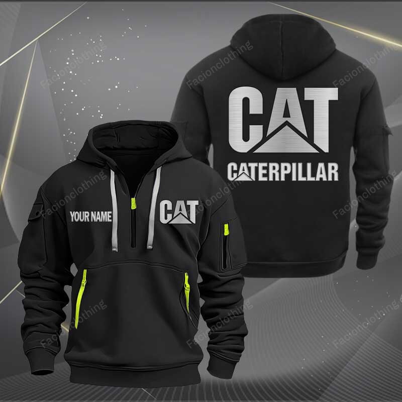Sportswearmerch Caterpillar Car Personalized Half Zip Hoodie For Fan