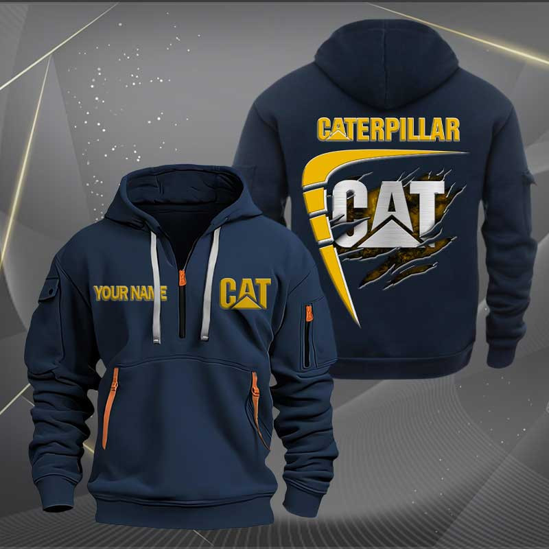 Sportswearmerch Caterpillar Car Personalized Half Zip Hoodie For Fan