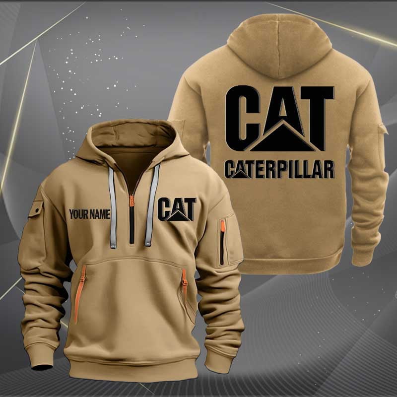 Sportswearmerch Caterpillar Car Personalized Half Zip Hoodie For Fan