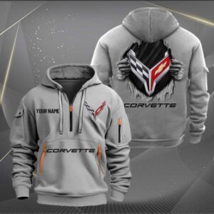 Sportswearmerch Chev Car Personalized Half Zip Hoodie For Fan