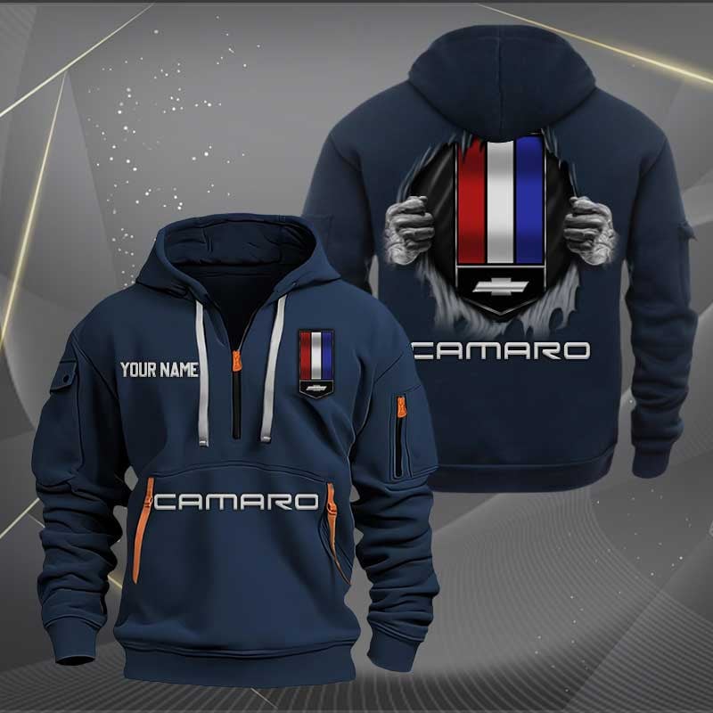 Sportswearmerch Chevrolet Camaro Car Personalized Half Zip Hoodie For Fan