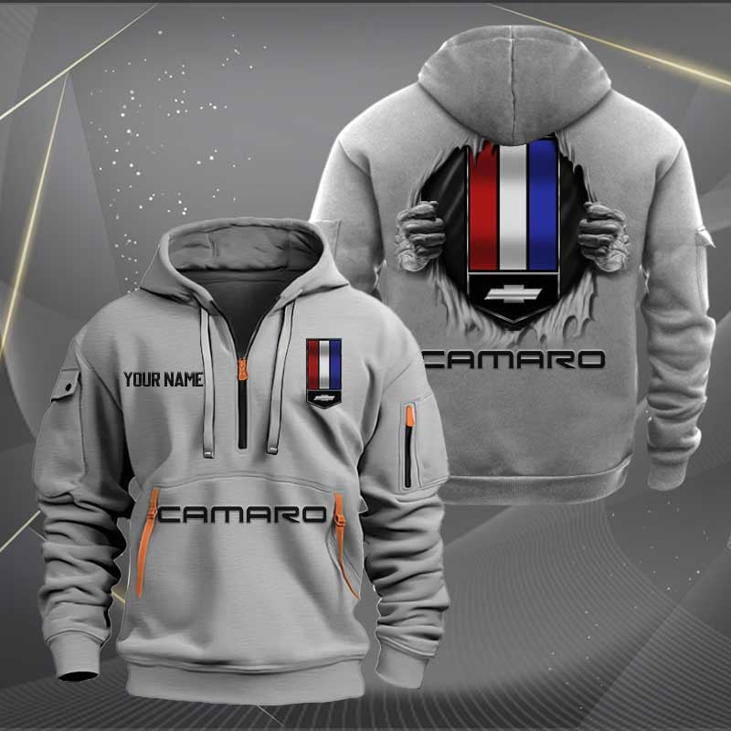 Sportswearmerch Chevrolet Camaro Car Personalized Half Zip Hoodie For Fan