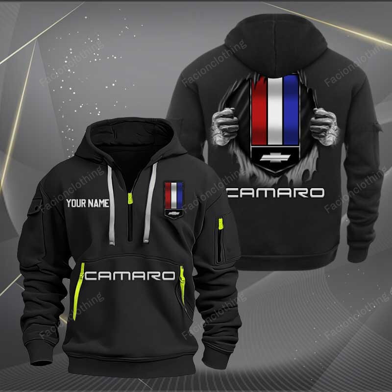 Sportswearmerch Chevrolet Camaro Car Personalized Half Zip Hoodie For Fan