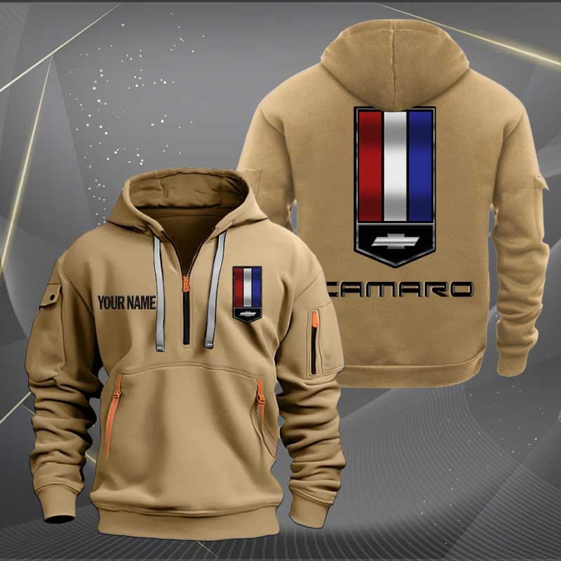 Sportswearmerch Chevrolet Camaro Car Personalized Half Zip Hoodie For Fan