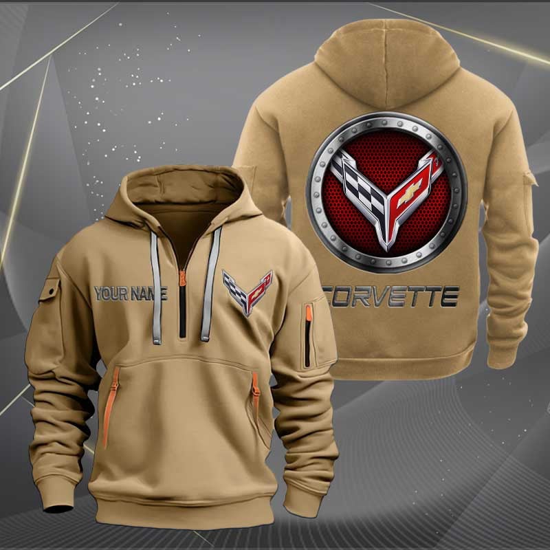Sportswearmerch Chevrolet Corvette Car Personalized Half Zip Hoodie For Fan
