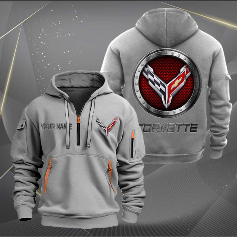 Sportswearmerch Chevrolet Corvette Car Personalized Half Zip Hoodie For Fan