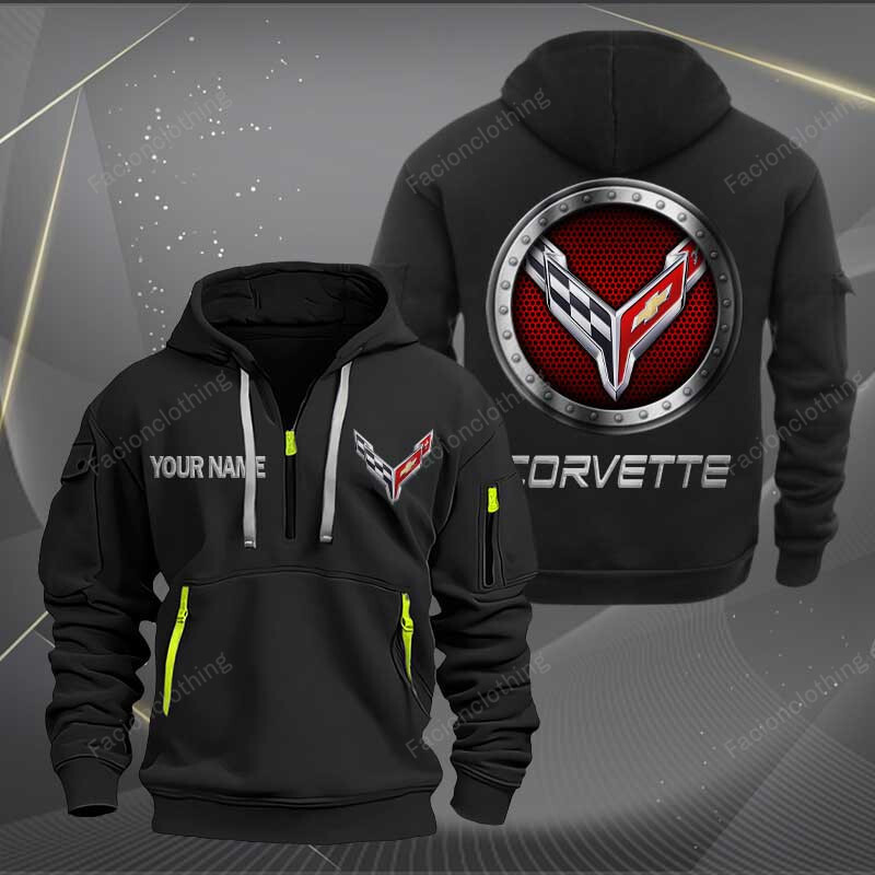 Sportswearmerch Chevrolet Corvette Car Personalized Half Zip Hoodie For Fan