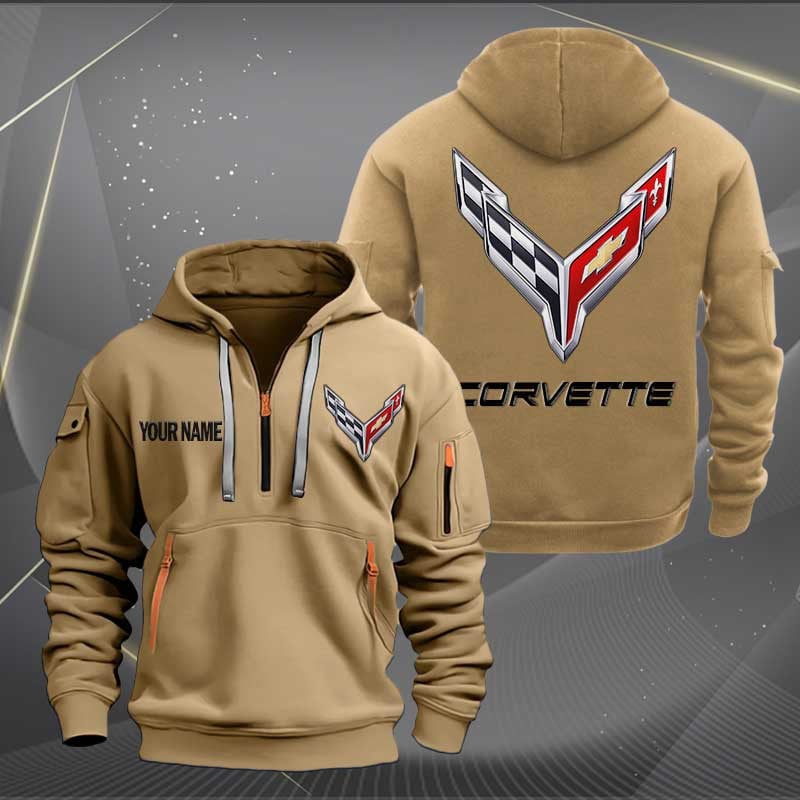 Sportswearmerch Chevrolet Corvette Car Personalized Half Zip Hoodie For Fan