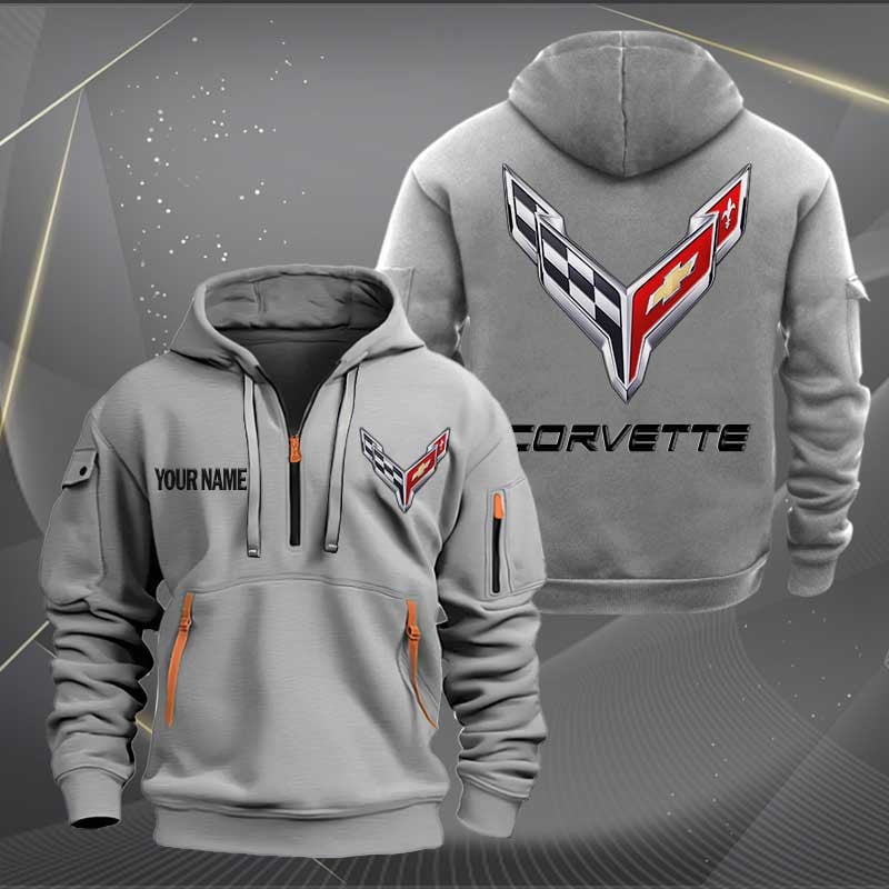 Sportswearmerch Chevrolet Corvette Car Personalized Half Zip Hoodie For Fan