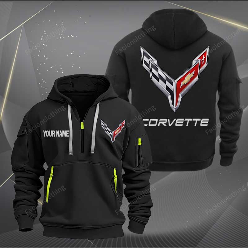 Sportswearmerch Chevrolet Corvette Car Personalized Half Zip Hoodie For Fan