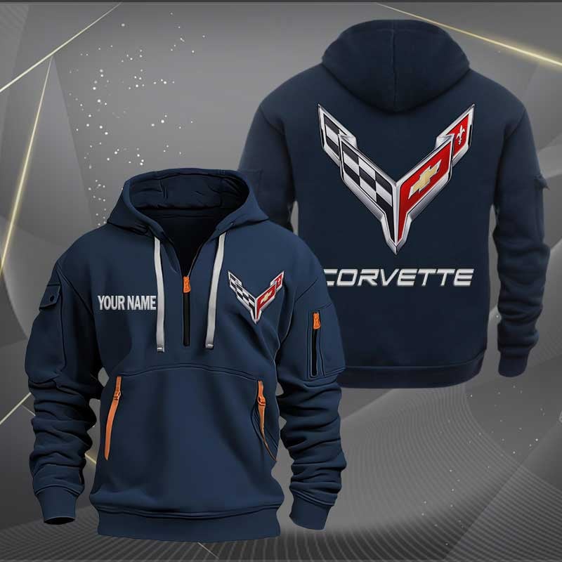 Sportswearmerch Chevrolet Corvette Car Personalized Half Zip Hoodie For Fan