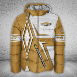 Sportswearmerch Chevrolet Silverado Car Puffer Jacket For Fan