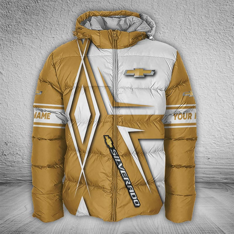 Sportswearmerch Chevrolet Silverado Car Puffer Jacket For Fan