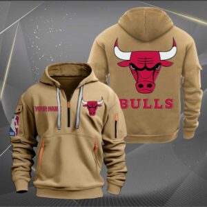 Sportswearmerch Chicago Bulls NBA Half Zip Hoodie For Fan