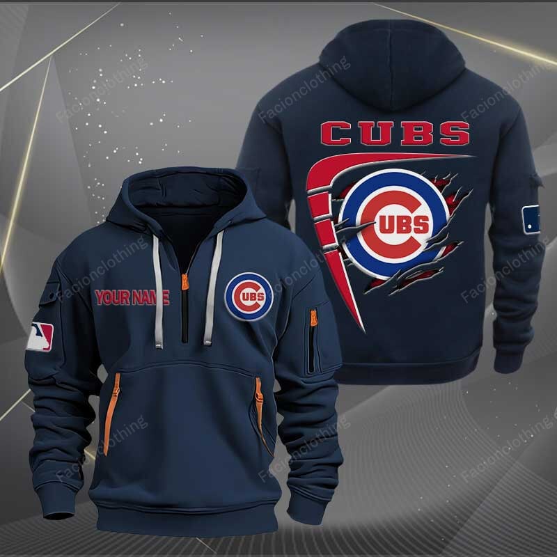 Sportswearmerch Chicago Cubs MLB Personalized Half Zip Hoodie For Fan