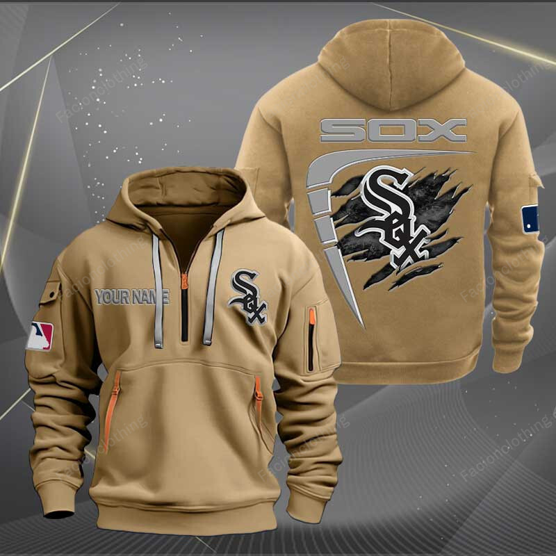 Sportswearmerch Chicago White Sox MLB Personalized Half Zip Hoodie For Fan