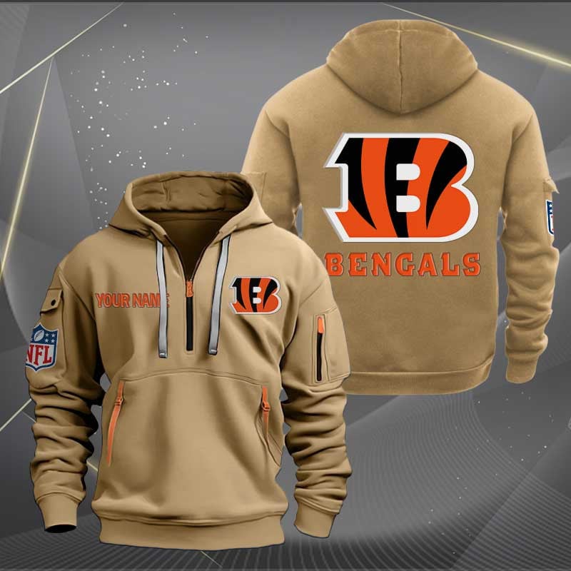 Sportswearmerch Cincinnati Bengals NFL Half Zip Hoodie For Fan